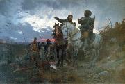 Otto Bache De sammensvorne rider fra Finderup efter mordet pa Erik Klipping Skt. Cacilienat 1286 oil painting on canvas